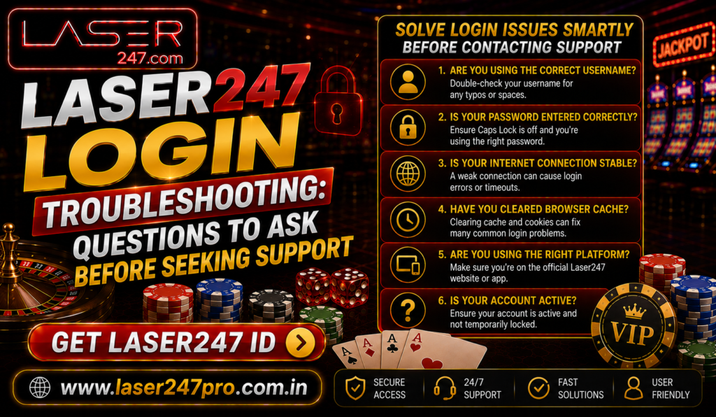 Laser247 Login Troubleshooting Questions to Ask Before